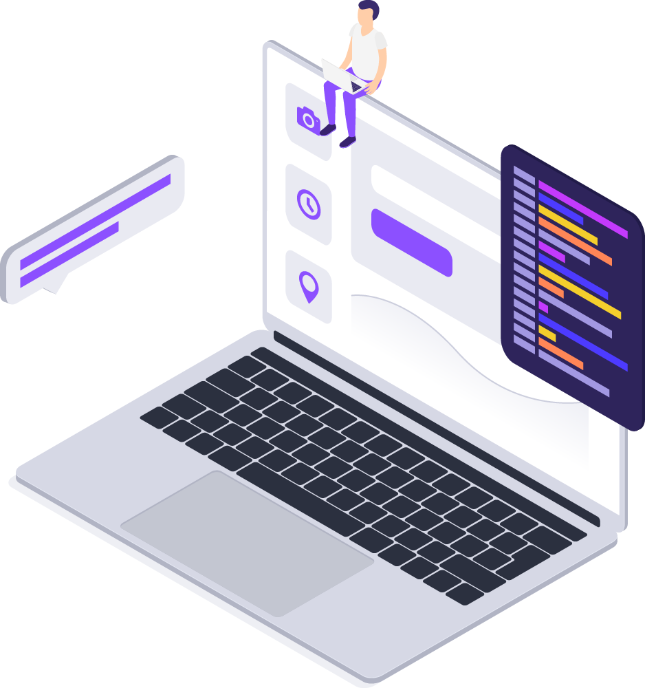 Web development process with team and ideas